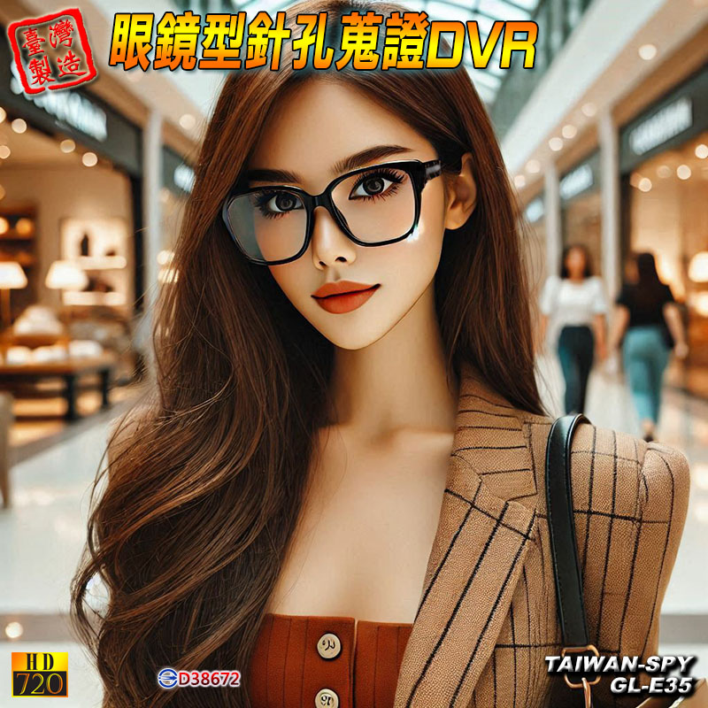 GL-E35 眼鏡型 HD 720P 隱藏按鍵式 針孔密錄蒐證眼鏡